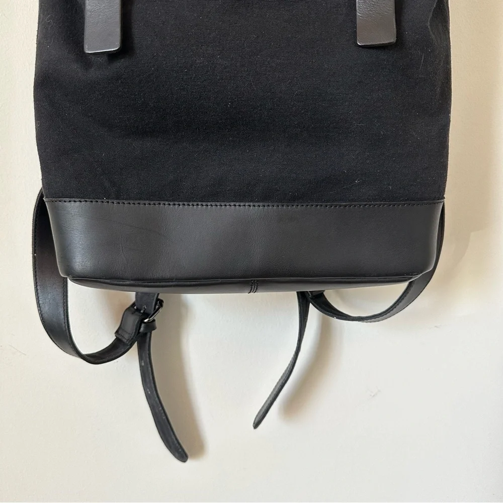 Still Nordic Leather Canvas Backpack Black Laptop Minimalist Unisex
